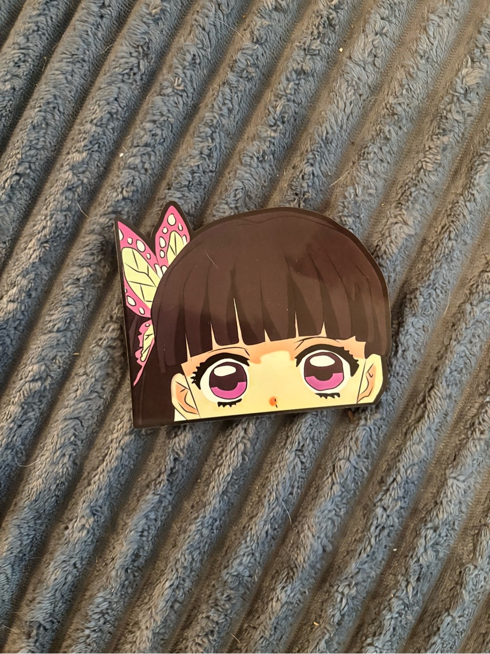 Pink Anime Girl Hair Clip car sticker